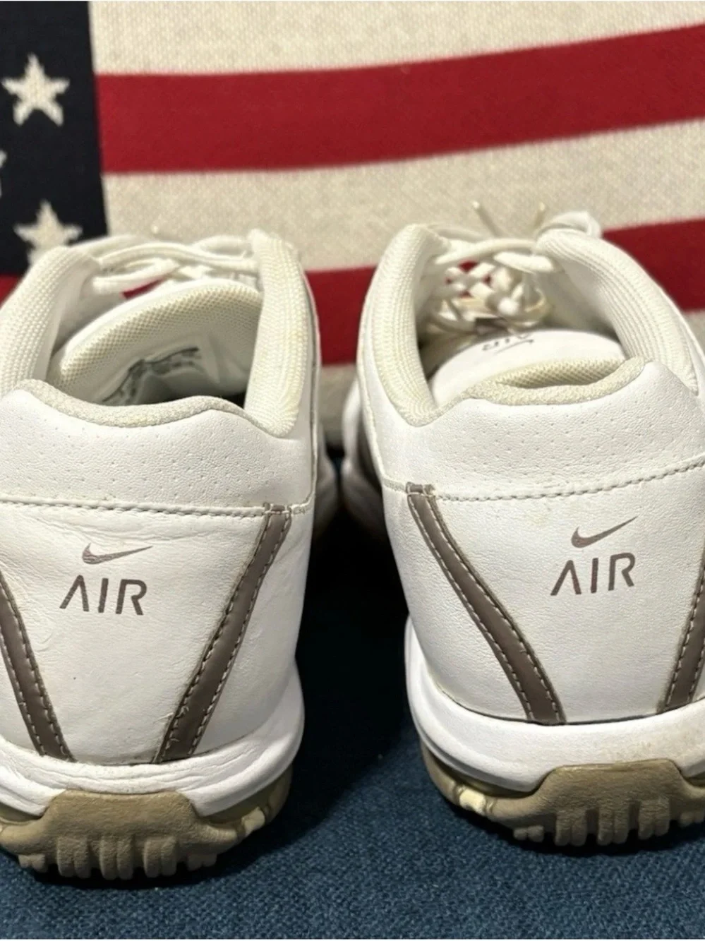 Nike Women's White and Beige Golf Shoes with Plaid Accent - Picture 6 of 9